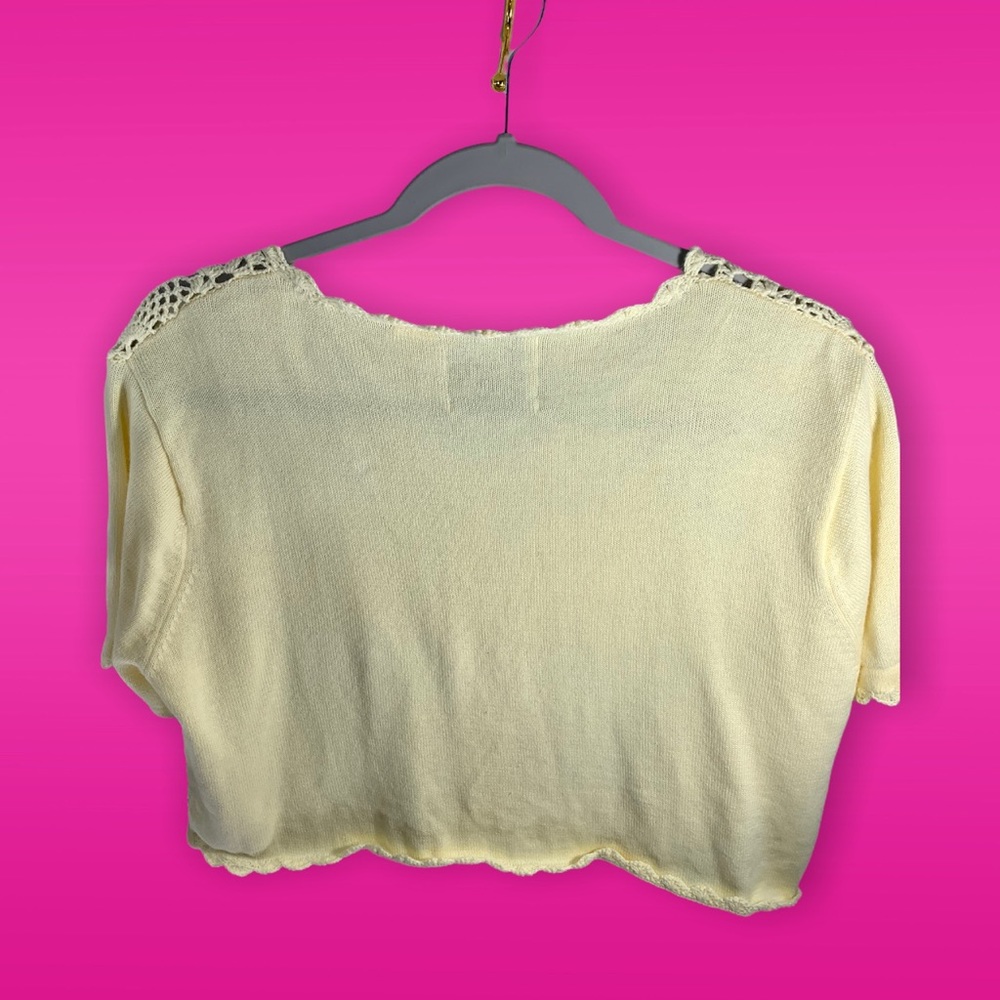 Storybook Knits Cropped Crochet Sweater - Picture 2 of 7